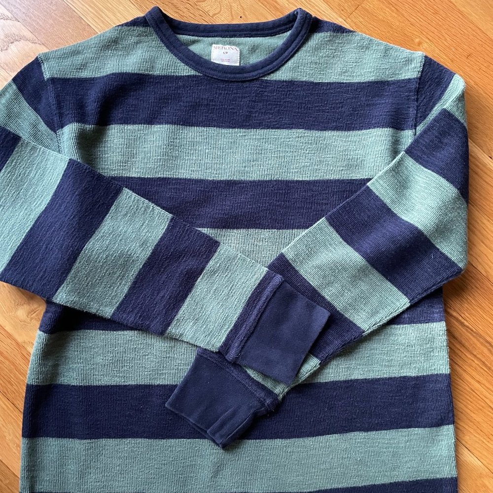 Men's Green & Blue Stripped Sweater - Size Small
